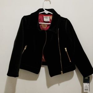 Toddler Girl Velvet Moto Jacket NWT